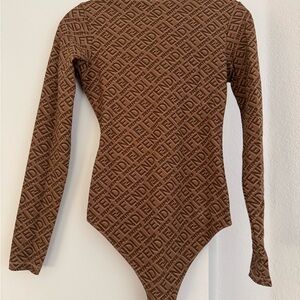 Fendi Brown Long Sleeve Bodysuit
